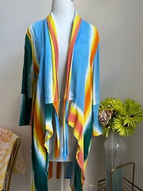 BCBGeneration Striped Lightweight Cardigan with front tie